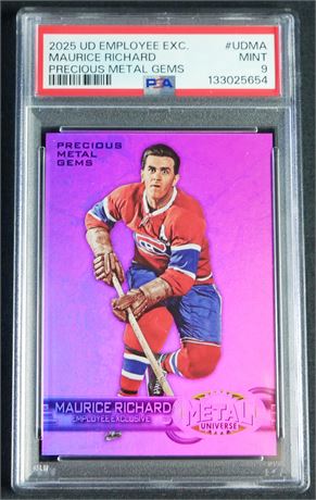 2025 UD Employee Exclusive Maurice Richard Precious Metal Gems PSA 9 MINT