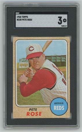 1968 Topps #230 Pete Rose SGC 3 VG Nicely Centered