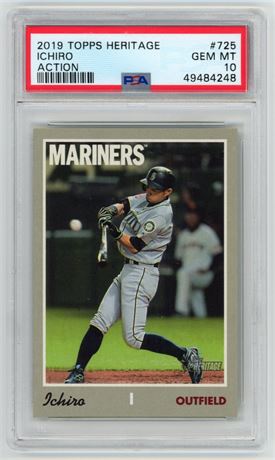 2019 Topps Heritage #725 Ichiro Action PSA 10 GEM MINT