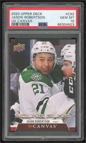 2020 Upper Deck UD Canvas Young Guns Jason Robertson RC PSA 10 GEM MINT