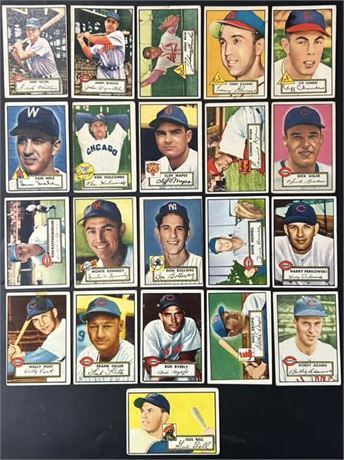 1952 Topps Baseball Lot (21) GOOD+ Avg Condition (READ) w/ 1 Black Back