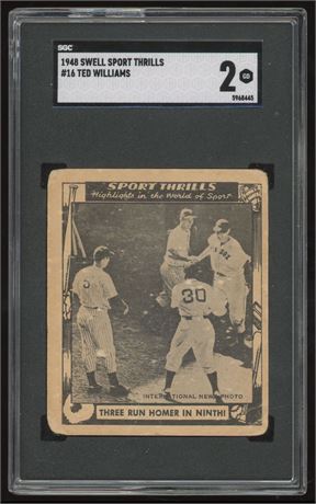 1948 Swell Sports Thrills #16 Ted Williams / DiMaggio SGC 2 GOOD