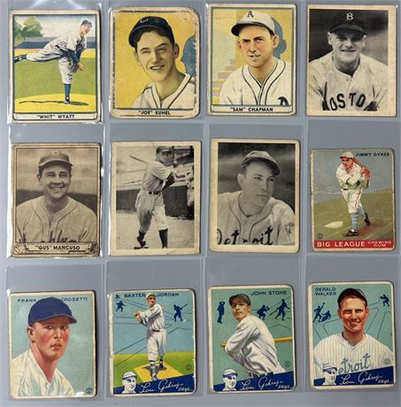 1933-41 Goudey/PlayBall Low Grade Lot (12)