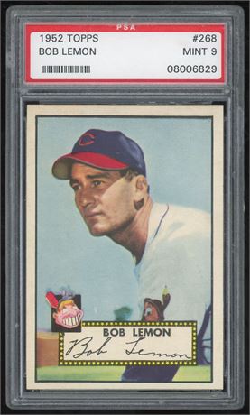 1952 Topps #268 Bob Lemon PSA 9 MINT Pop 10 Only 2 Higher RARE