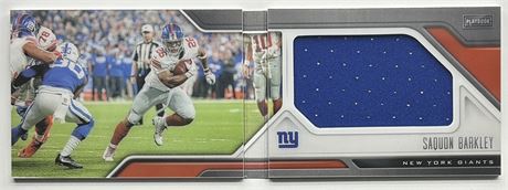 2019 Panini Playbook Redzone Saquon Barkley Jumbo Player-Worn Patch 5/25