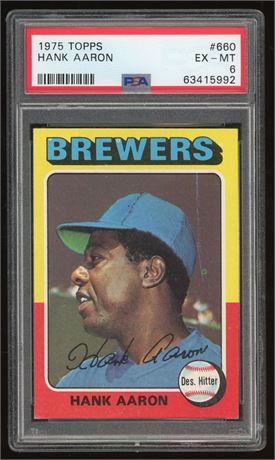 1975 Topps #660 Hank Aaron PSA 6 EXMT