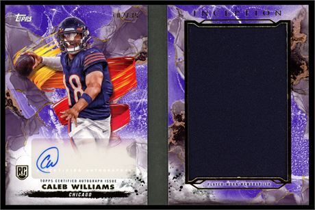 2024 Topps Inception Caleb Williams RPA 2/35 Genesis Autograph Relic Book