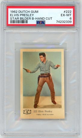 1962 Dutch Gum #222 Elvis Presley PSA 6 EXMT Pop 2, Highest
