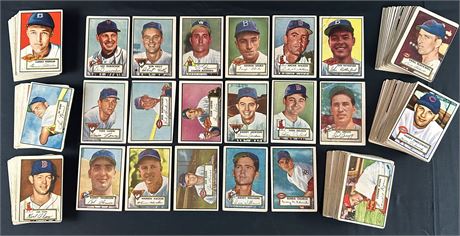 1952 Topps Baseball Raw Lot (155+) w/ 17 Hi#s + HOF Including Derocher Low Grade