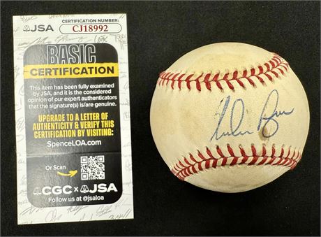 Nolan Ryan Signed Official Major League Baseball JSA Stains & Heavy Toning