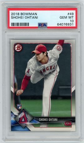 2018 Bowman #49 Shohei Ohtani RC PSA 10 GEM MINT