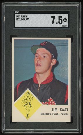 1963 Fleer #22 Jim Kaat SGC 7.5 NM+