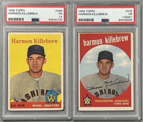 1958 & 1959 Topps Harmon Killebrew PSA Graded Lot (2)