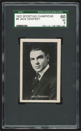 1922 Sporting Champions #9 Jack Dempsey RC SGC 5 EX