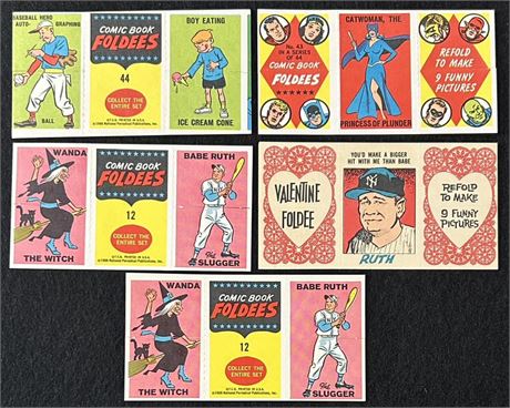 1963-66 Topps Comic Book Foldees w/ 3 Babe Ruth's