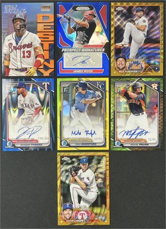 2024 Baseball Prospects & Stars Lot (7) w/ DeGrom, Scherzer, Acuna, Wood