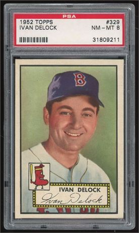 1952 Topps #329 High # Ivan Delock PSA 8 NMMT Only 4 Higher