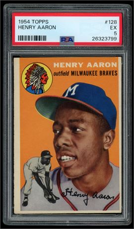 1954 Topps #128 Hank Aaron RC PSA 5