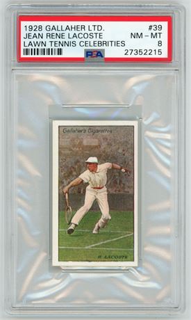 1928 Gallaher LTD #39 Jean Rene Lacoste Lawn Tennis Celebrities PSA 8 NMMT