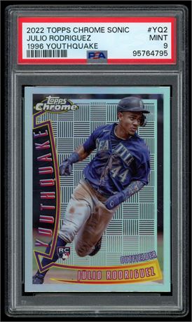 2022 Topps Chrome Sonic Julio Rodriguez RC 1996 Youthquake PSA 9