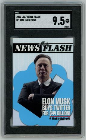 2022 Leaf News Flash Elon Musk 1/1283 SGC 9.5 MINT+