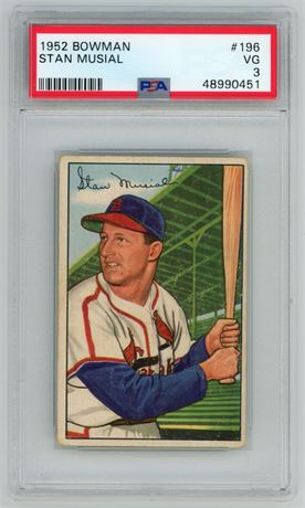 1952 Bowman #196 Stan Musial PSA 3 VG