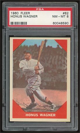 1960 Fleer Baseball Greats #62 Honus Wagner PSA 8 NMMT
