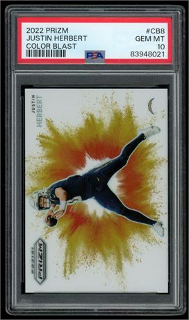 2022 Prizm Justin Herbert Color Blast PSA 10 GEM MINT
