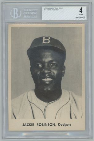 1956 Dodgers Team Issue #11 Jackie Robinson BGS 4 VGEX Highest of 2 BGS Graded