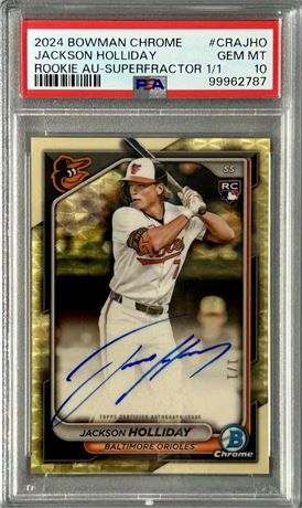 2024 Bowman Chrome Jackson Holliday RC Auto Superfractor 1/1 PSA 10 GEM MINT