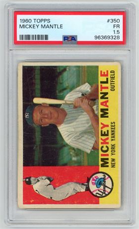 1960 Topps Mickey Mantle #350 PSA 1.5 FAIR
