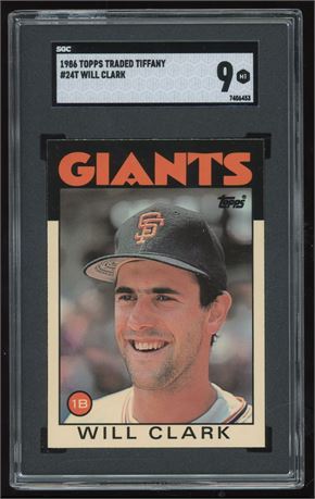 1986 Topps Traded Tiffany Will Clark RC SGC 9 MINT Nicely Centered