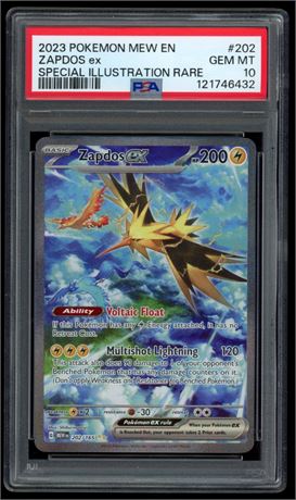 2023 Pokemon MEW EN #202 Zapdos ex Special Illustration Rare PSA 10