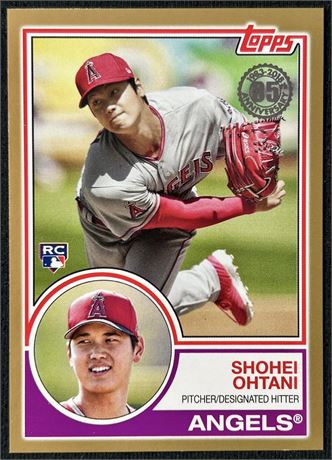2018 Topps Update Shohei Ohtani 1983 Topps Design GOLD 34/50