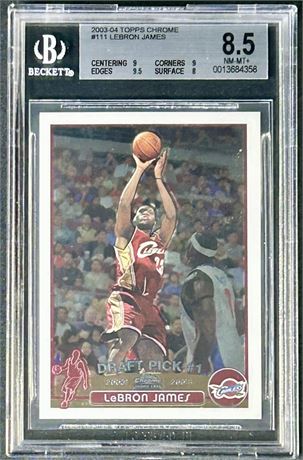 2003 Topps Chrome #111 LeBron James RC BGS 8.5 NMMT