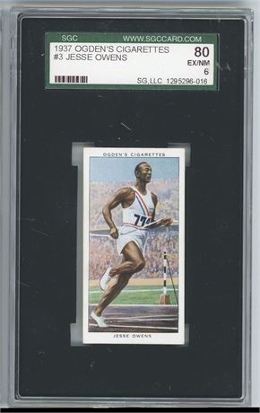 1937 Odgen's #3 Jesse Owens Champions of 1936 SGC 6 EXMT