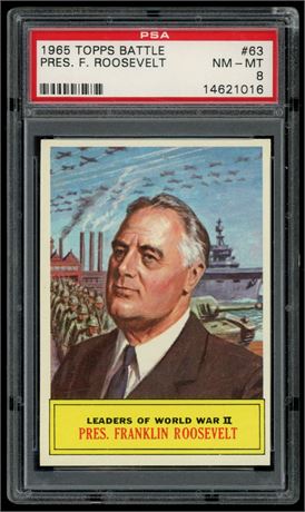 1965 Topps Battle #63 President F Roosevelt PSA 8 NMMT Only 1 Higher