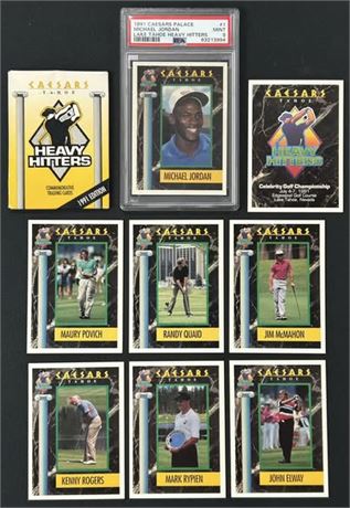 1991 Caesars Palace Lake Tahoe Heavy Hitters Complete Set Jordan PSA 9 MINT READ