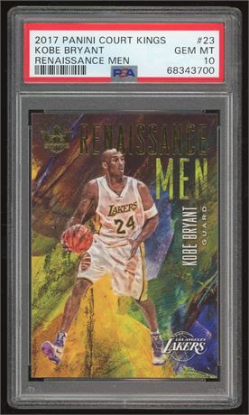 2017 Panini Court Kings #23 Kobe Bryant Renaissance Men PSA 10 GEM MINT