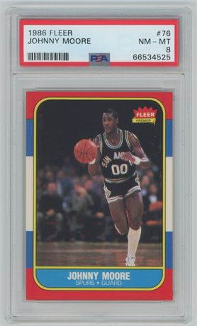 1986 Fleer #76 Johnny Moore PSA 8 MNMT