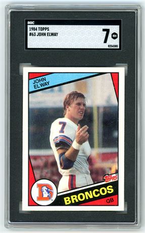 1984 Topps #63 John Elway RC SGC 7 NM