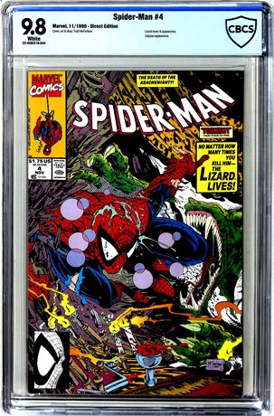 Spider-Man #4 (1990) Direct Edition CBCS 9.8 Lizard Cover & Appearance