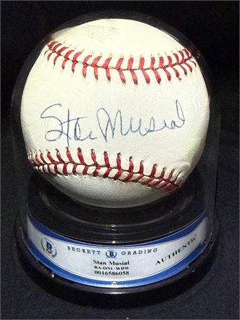 Stan Musial Signed Official National League Ball Beckett Encapsulated Authentic