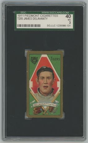 1911 T205 Piedmont James "Big Ed" Delahanty SGC 3 VG