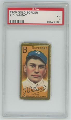 1911 T205 Zach Wheat PSA 3 VG