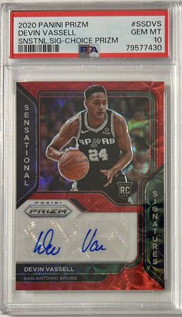 2020 Panini Prizm Devin Vassell RC Sensational Signatures Choice Auto PSA 10