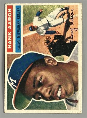 1956 Topps #31 Hank Aaron White Back Low Grade