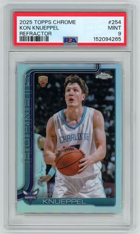 2025 Topps Chrome #254 Kon Knueppel RC Refractor PSA 9 MINT