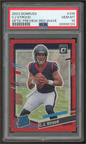 2023 Donruss Optic Preview #339 CJ Stroud Rated Rookie Red Wave PSA 10