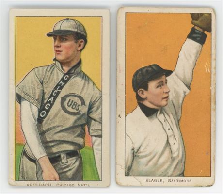 1909-11 T206 Piedmont Baseball Lot (2) Low Grade (READ)